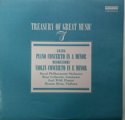 LP(수입) 그리그: 피아노 협주곡, 멘델스존: 바이올린 협주곡 - 얼 와일드/하이만 브레스