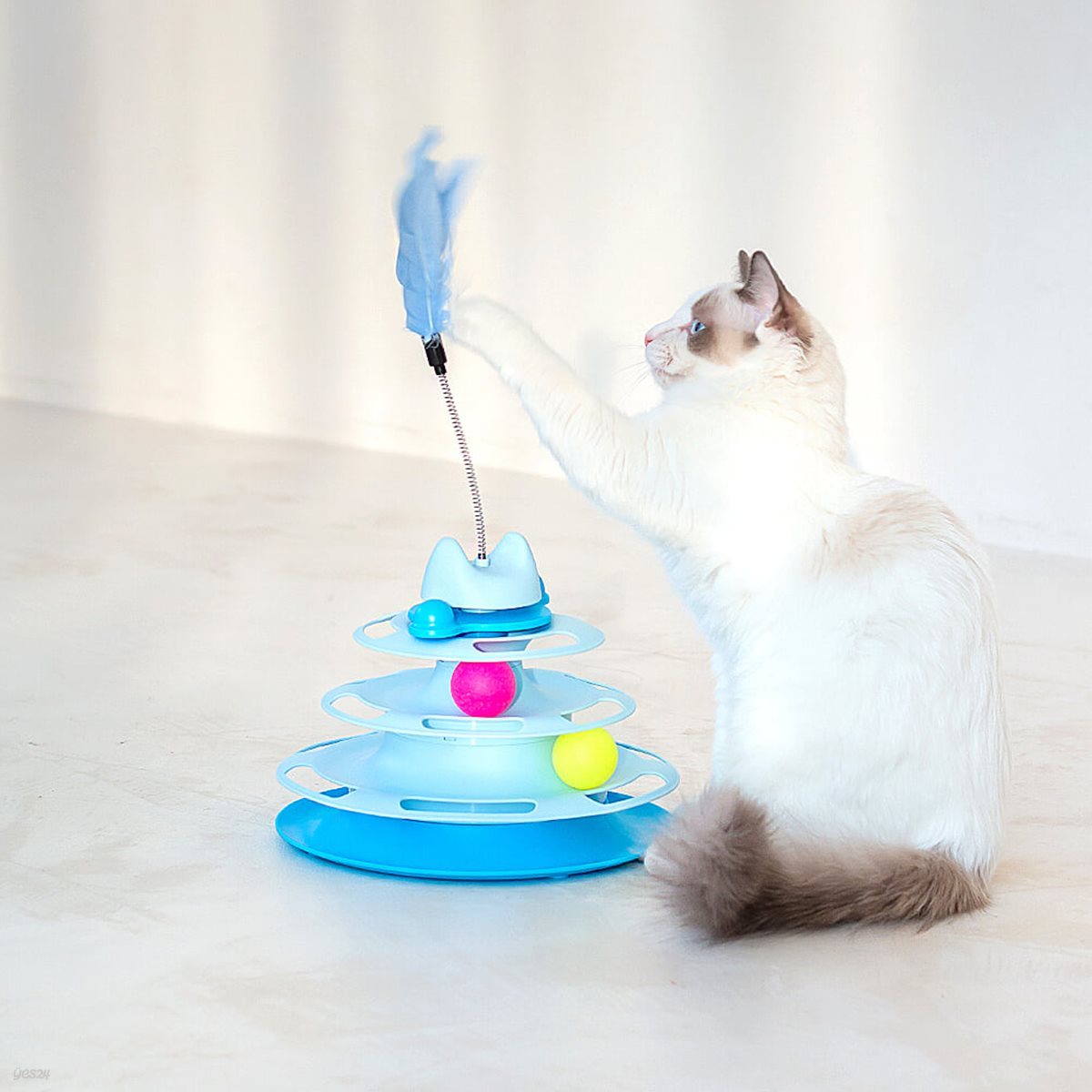 [레토] 고양이 장난감 회전 공놀이 3단 트랙볼 (LPT-TB02)