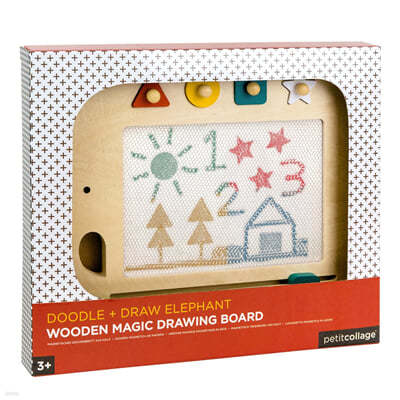 Doodle + Draw Elephant Wooden Magic Drawing Board