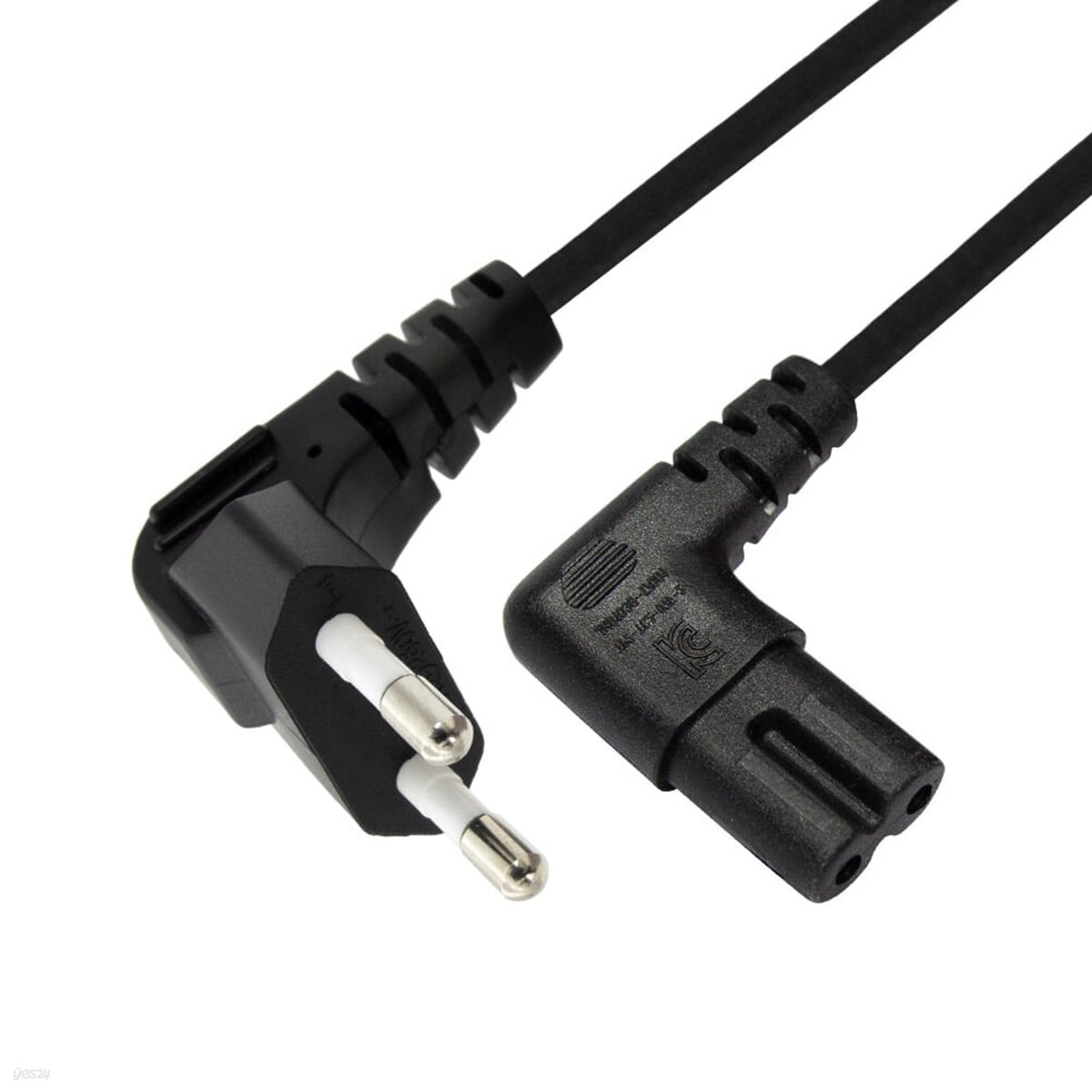 HDTOP 국산 8자 코드 전원 파워 케이블 양쪽 꺾임 블랙 1M HT-AC086