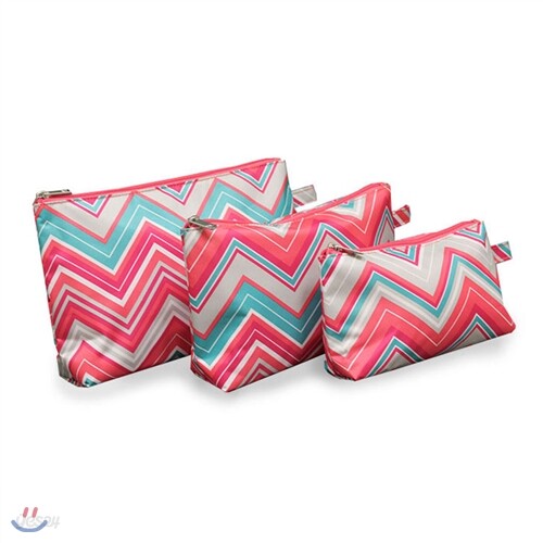 [ALL FOR COLOR] 3 Piece Cosmetic Case 3종 다용도 화장품 파우치-sunset chevron - 예스24