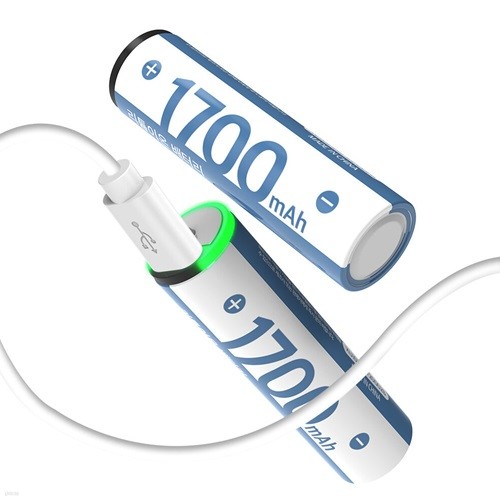 모락 런처 USB C타입 충전식 충전용 건전지 배터리 리튬이온 AA AAA 2개입