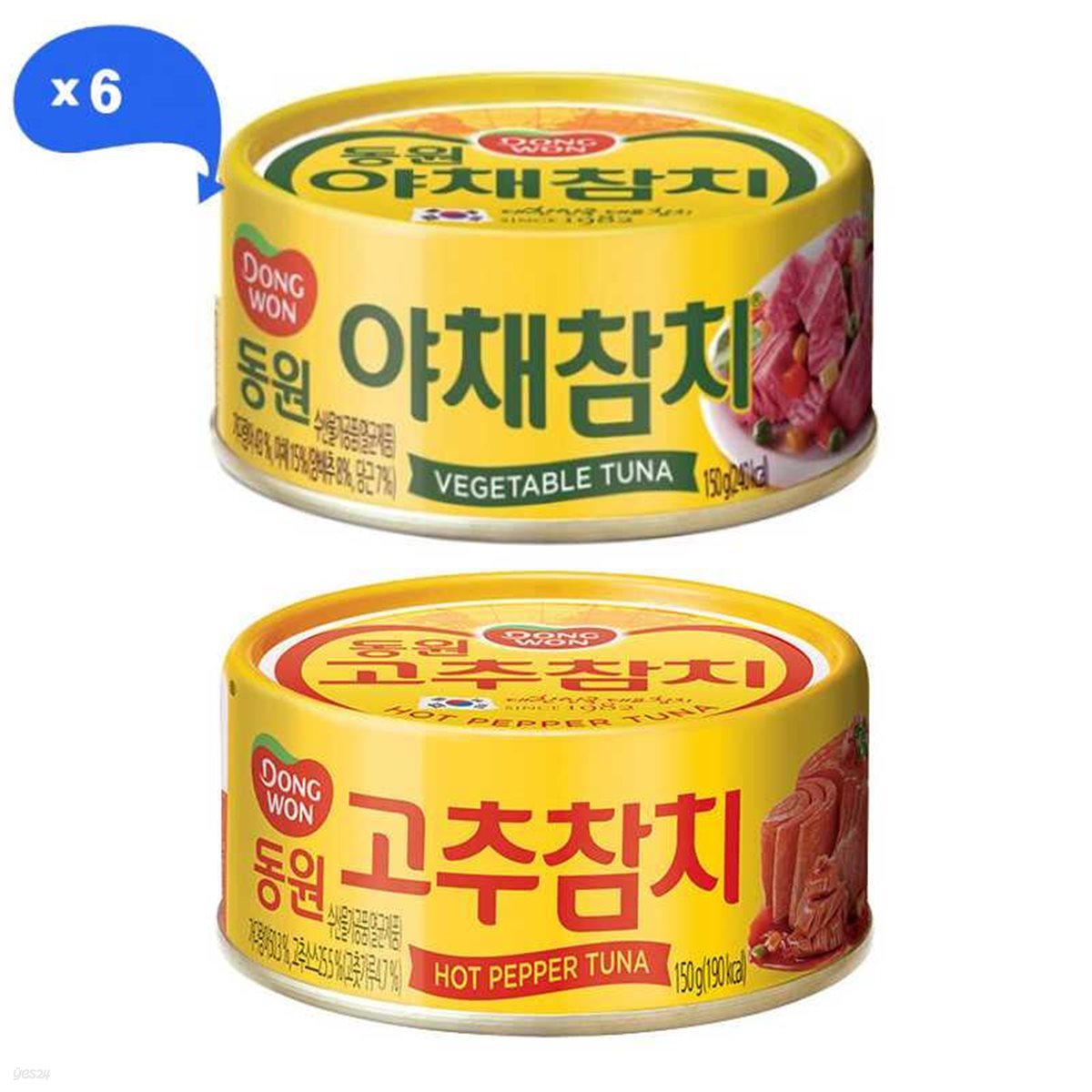 [동원] 야채 150g x 6캔 + 고추 150g x 6캔