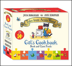 Cat's Cookbook Book and Giant Puzzle Gift Set