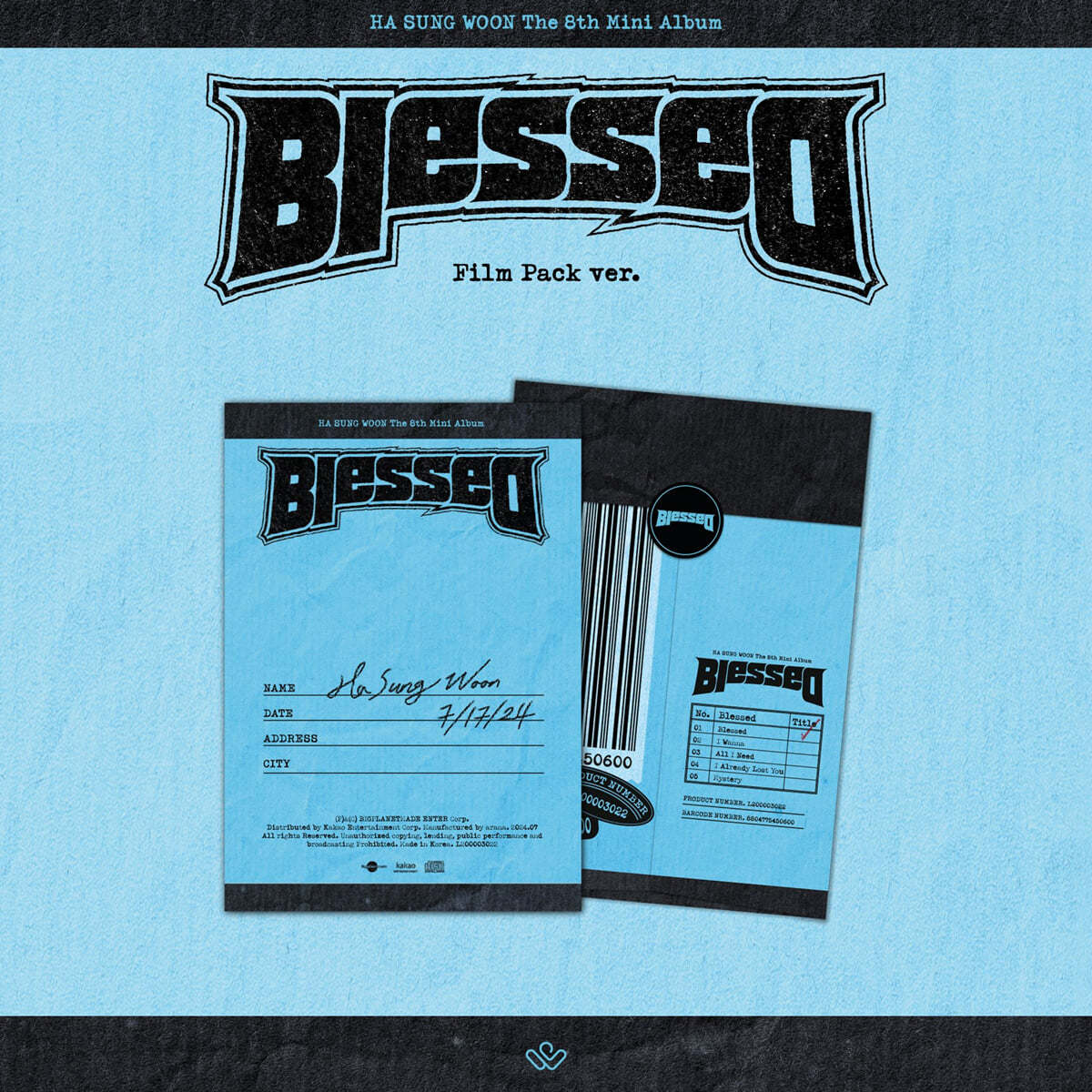 하성운 - 미니 8집 Blessed [Film Pack ver.] [Mini CD-R]