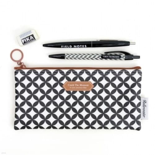 [rollercoaster] Pattern Pencil Case-Black Bubble