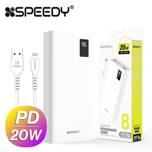 슬림 핏 PD 20W 고속 보조배터리 30000mAh 케이...