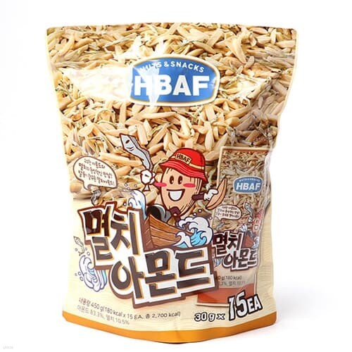 HBAF 바프 멸치아몬드 30g x 15개 / 견과