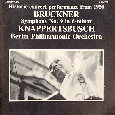 [86년 발매] Bruckner Symphony 9 Hans Knappertsbusch Berlin Philharmonic Orchestra 브루크너 교향곡 9번 한스 크나퍼츠부쉬