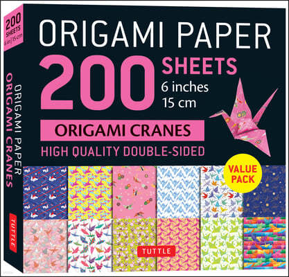 Origami Paper 200 Sheets Origami Cranes 6 (15 CM): Tuttle Origami Paper: Double-Sided Origami Sheets Printed with 12 Designs (Instructions for 5 Proje