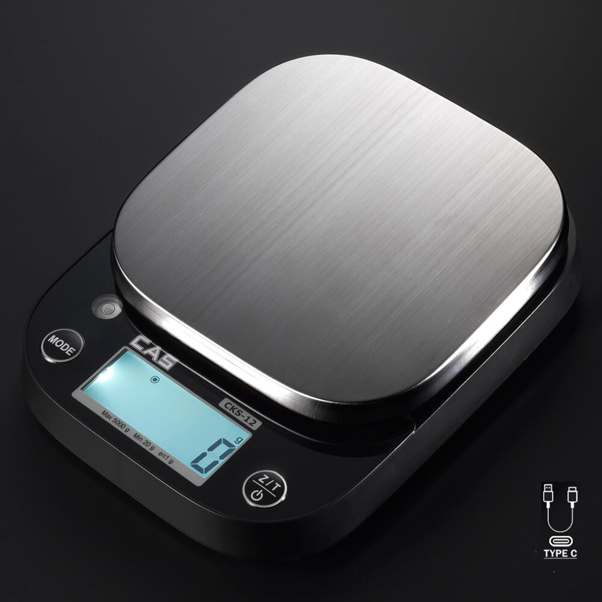 카스(CAS) 5kg 충전식 디지털 주방저울(전자저울) CKS-12 상업용저울 계량저울 요리저울 학원저울 이유식 커피 요리학원 카페