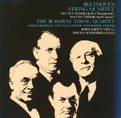 부다페스트 콰르텟 - Budapest String Quartet - Beethoven String Quartet Nos.7 , 11 [일본발매]