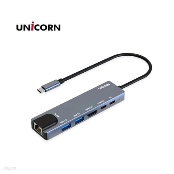 6IN1 LAN포트 HDMI USB멀티허브 TCH-L50 유니콘
