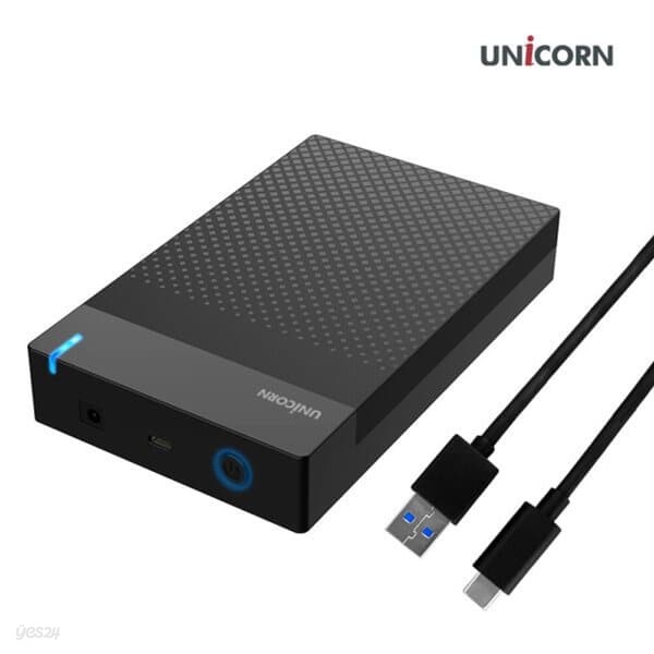 유니콘 HDD-500V  USB3.1 C to A 유무선 외장하드케이스 3.5인치 원터치 슬라이드 조립