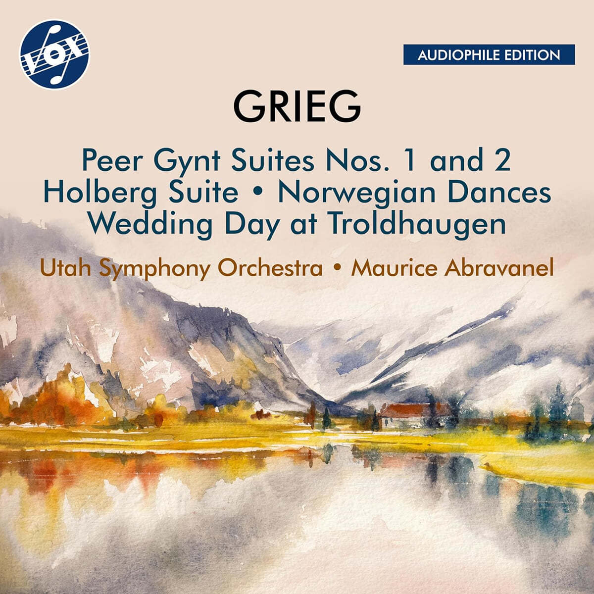 Maurice Abravanel 그리그: 페르귄트 모음곡 1번, 2번,홀베르그 모음곡, 노르웨이 춤곡, 트롤하우젠의 결혼식날 (Grieg: Peer Gynt Suites Nos.1 And 2, Holberg Suite)