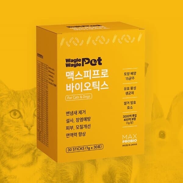 강아지 고양이 유산균 영양제 프로바이오틱스 장건강 피모개선 면연력 30p