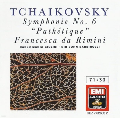 Tchaikovsky : Symphonie No. 6 , "Pathetique" - 카를로 마리아 줄리니(Carlo Maria Giulini)(UK발매)
