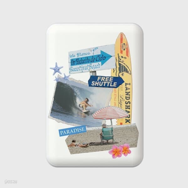 surfing collage 맥세이프 보조배터리 5000 아이폰 무선 충전 white