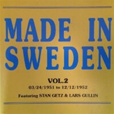 V.A. Featuring Stan Getz & Lars Gullin / Made In Sweden Vol. 2~(Unofficial Release/수입)