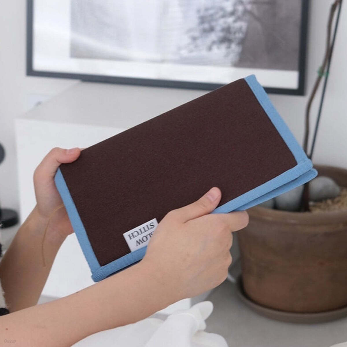 프레임 북커버 ( 브라운&블루 )