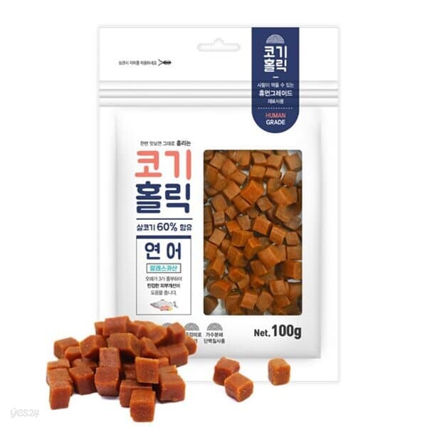 반려견간식 코기홀릭 연어 100g 단품