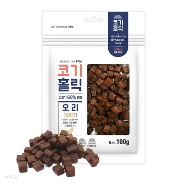 반려견간식 코기홀릭 오리 100g 단품