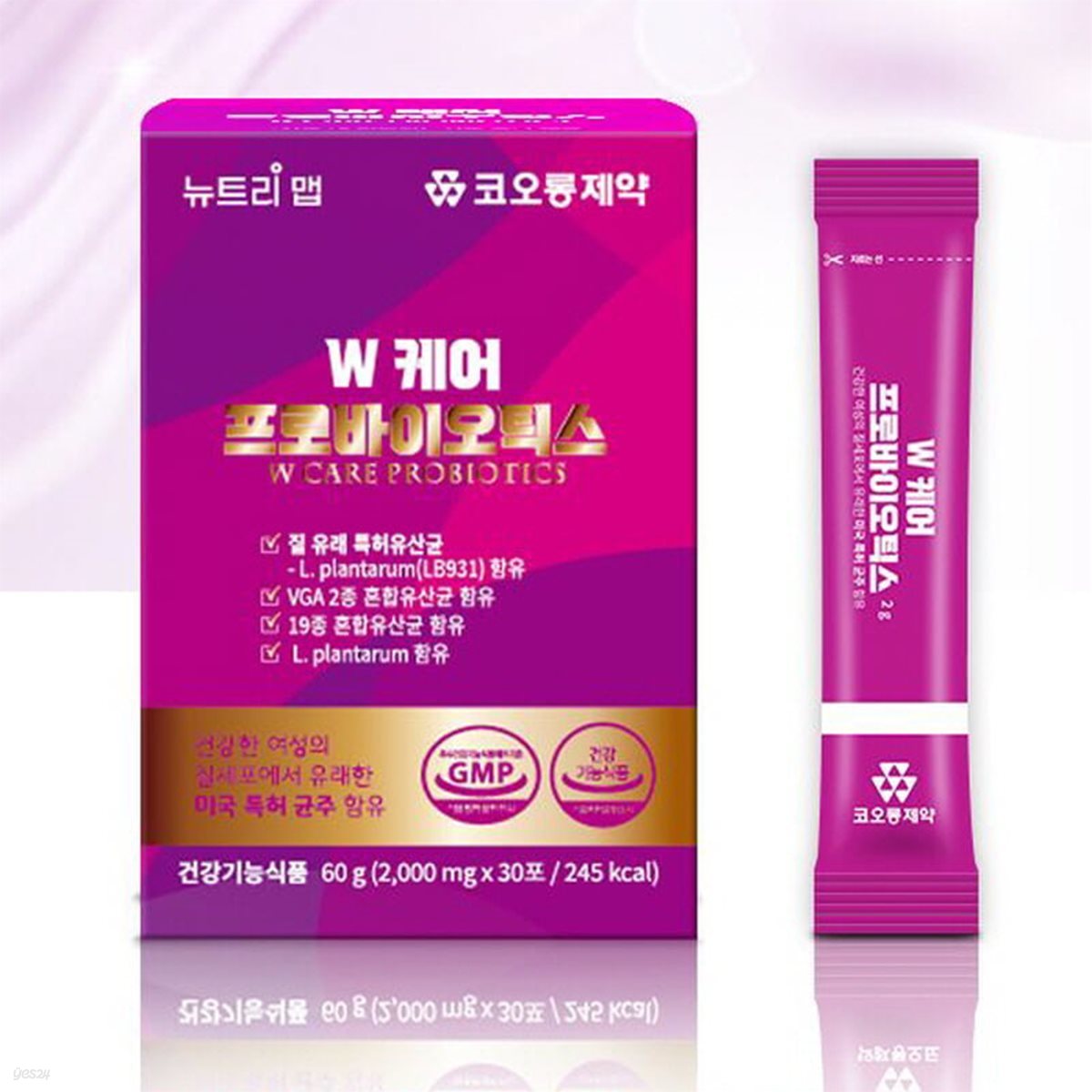 [코오롱제약] W케어 질 유래 유산균 프로바이오틱스 (2g*30포)