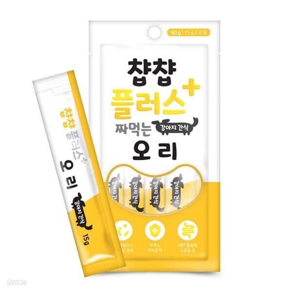 찹찹플러스 짜먹는 오리맛 유산균함유 반려견 츄르