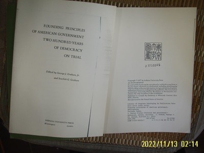 ㅂ 사본. INDIANA UNIVERSITY / FOUNDING PRINCIPLES OF AMERICAN GOVERNMENT -사진. 꼭 상세란참조