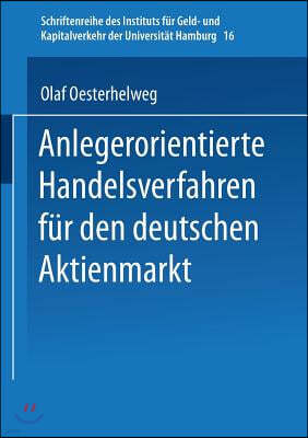 Anlegerorientierte Handelsverfahren Fur Den Deutschen Aktienmarkt