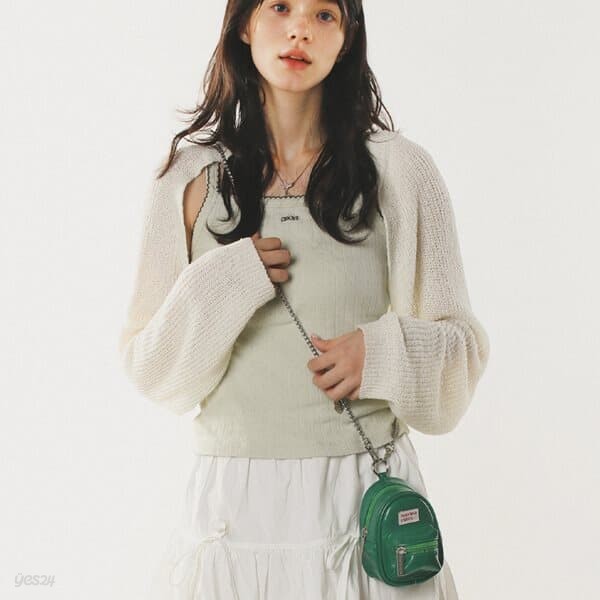 mama leather miniature chain cross bag _ Green