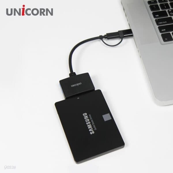 유니콘 FD-900D 2.5인치 HDD/SSD듀얼 컨버터 SATA케이블(A+C타입) USB3.1 