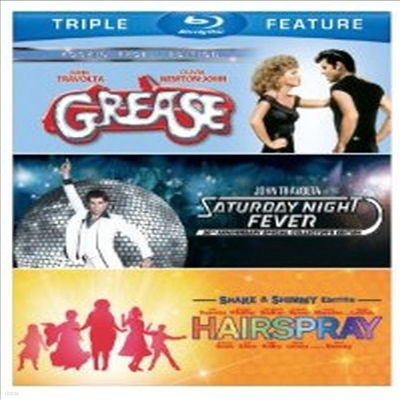 Grease / Saturday Night Fever / Hairspray (׸/  /) (ѱ۹ڸ)(Blu-ray)