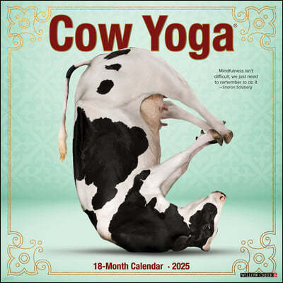 Cow Yoga 2025 12 X 12 Wall Calendar