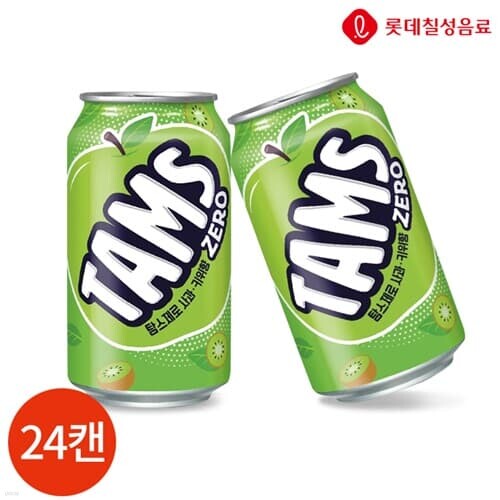 롯데칠성 탐스 제로 사과키위향 355ml x 24캔
