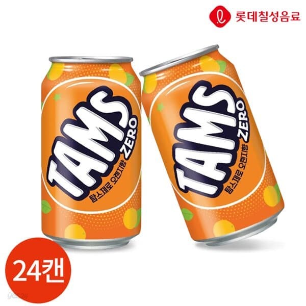 롯데칠성 탐스 제로 오렌지향 355ml x 24캔