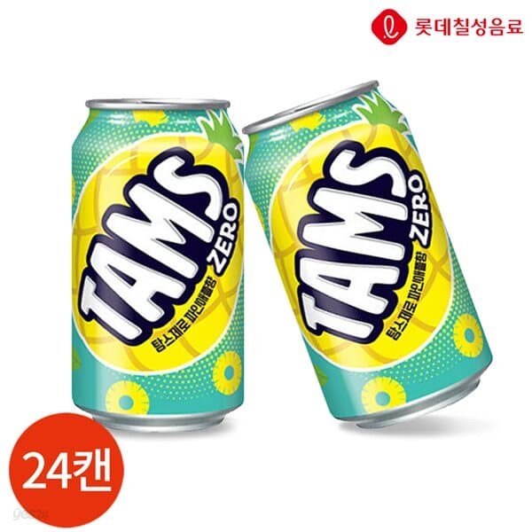 롯데칠성 탐스 제로 파인애플 355ml x 24캔