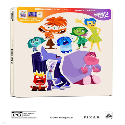 Inside Out 2 (인사이드 아웃 2) (Steelbook)(4K Ultra HD+Blu-ray)(한글무자막)(4K Ultra HD)