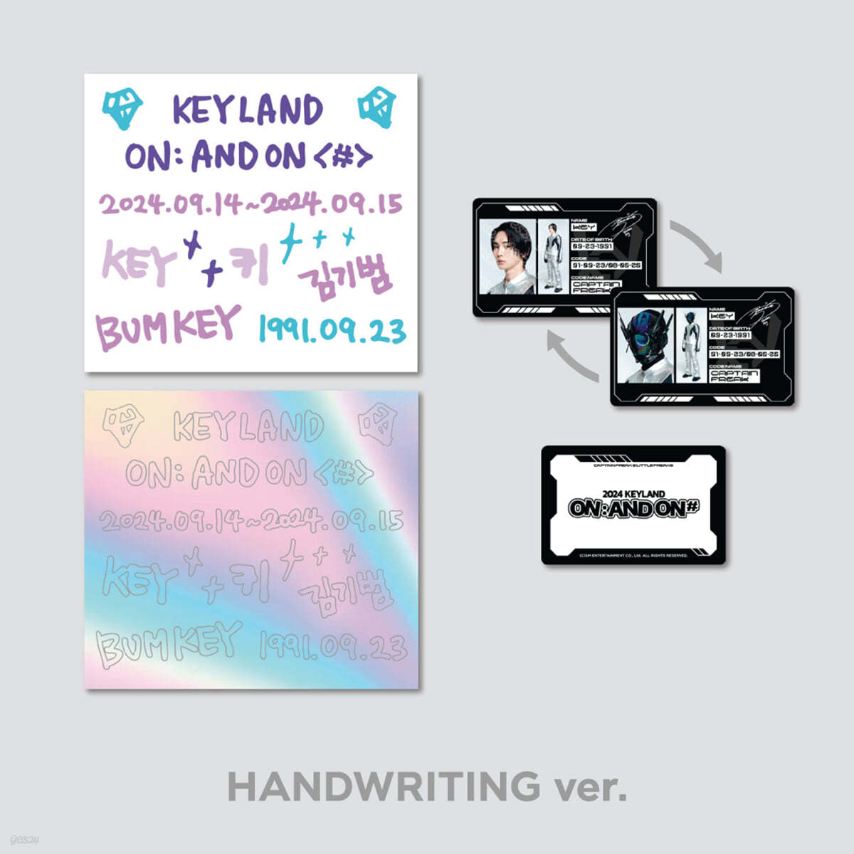 [2024 KEYLAND ON : AND ON 〈#〉] LENTICULAR ID CARD + FANLIGHT DECO STICKER SET [HANDWRITING ver.]