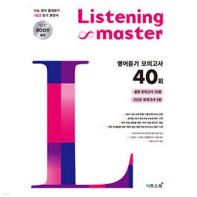 리스닝 마스터 Listening Master 영어듣기 모의고사 40회 (2024년용)ㅡ> 상품설명 필독!