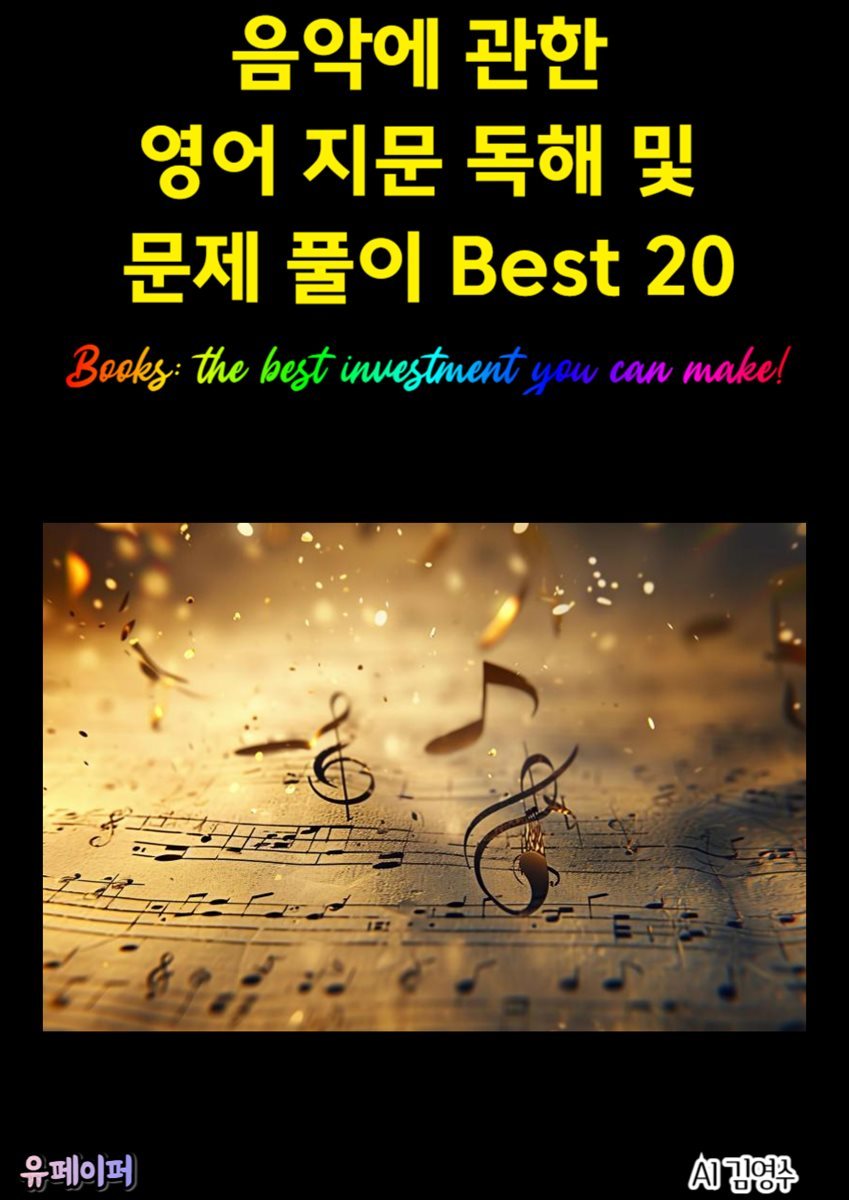 음악에 관한 영어 지문 독해 및 문제 풀이 Best 20