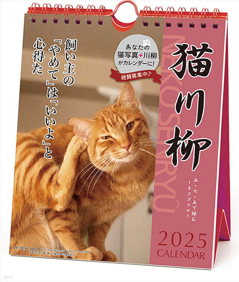 猫川柳 週めくり 卓上/壁掛 2025年 カレンダ-   