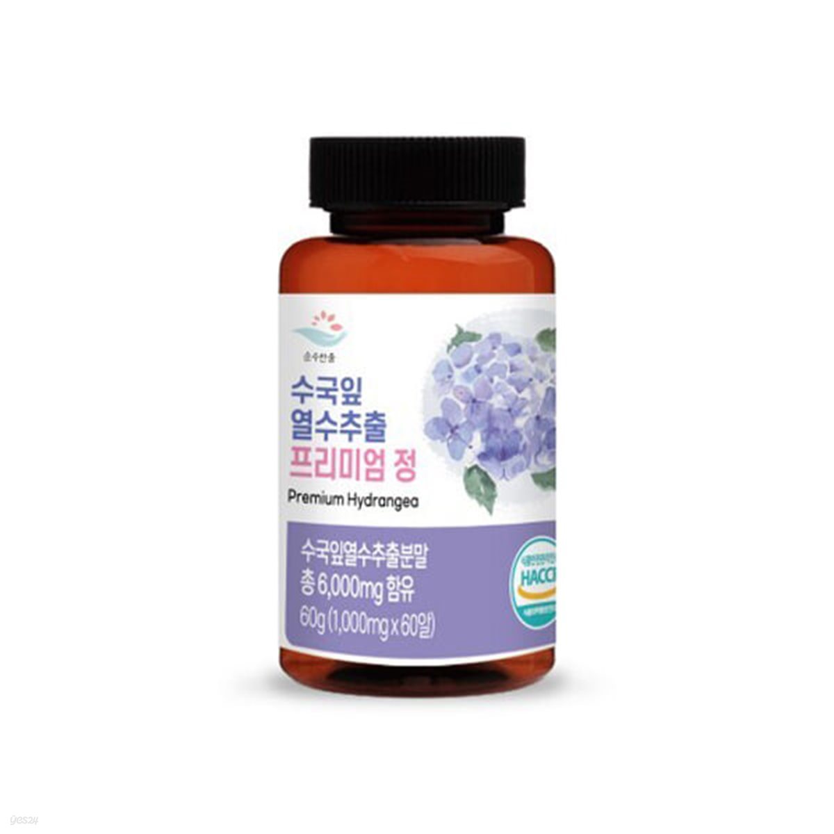 [순수한줌] 수국잎 열수추출 프리미엄 정 1000mg x 60정