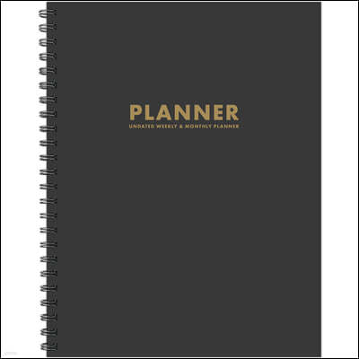 Charcoal Gray 8.5 X 11 Undated Monthly Planner