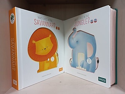 Who Lives in the Savannah?/ Who Lives in the Jungle? /: Sound book (Board Book)