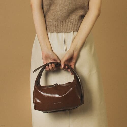 3way belted mini hobo bag _ Brown