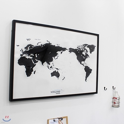 [knock] 화이트&amp;블랙 세계지도 - WORLD MAP (ver...