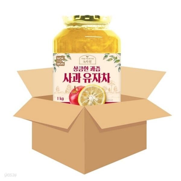 녹차원 상큼한 사과과즙 유자차 1kg 1BOX 12입