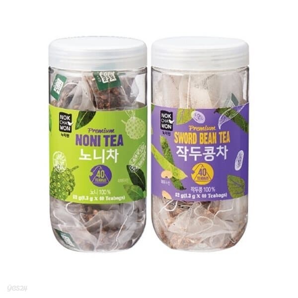 녹차원 건강차 40T 2종 노니차+작두콩차