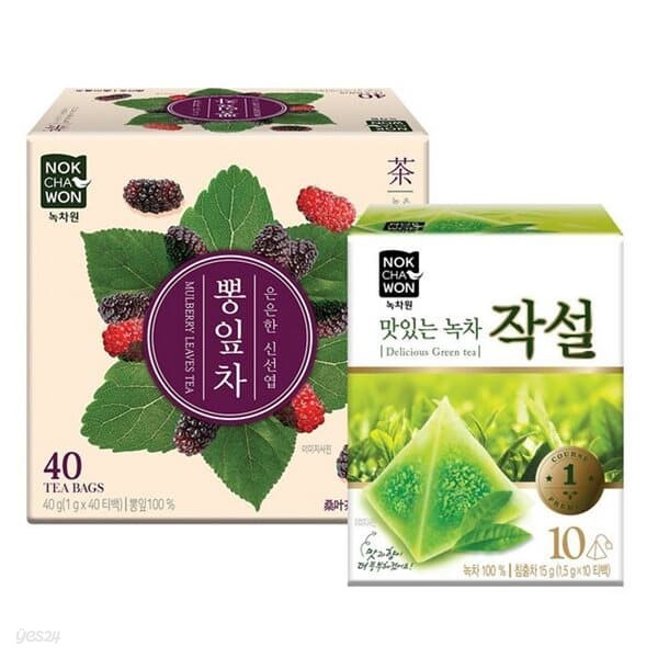 국내산뽕잎차 40티백 + 맛있는 녹차작설 10티백